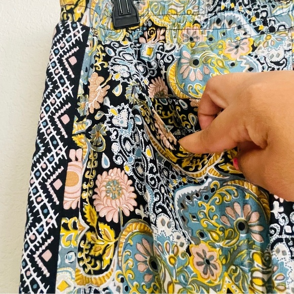 Loft woman’s floral printed pull-on pants size L wide leg casual comfortable - Picture 9 of 10